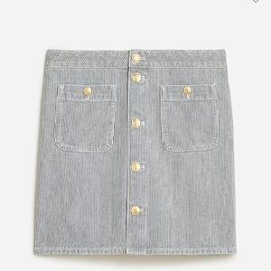 JCrew Striped Denim Mini Skirt